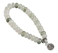 Vestamore Jade Tasbih Bracelet avec 33 perles islamiques 0,24 x 1,0 cm Alliage blanc vert pour Ramadan et Aïd