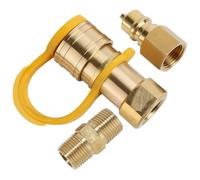 Vestamore Kit de 3 raccords Rapides pour Propane 3/8 Pouce, en Laiton avec clapet Anti-Retour, pour Barbecue à gaz, Chauffage et Appareil, Ensemble de coupleurs à Connexion Rapide