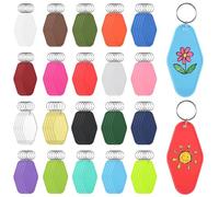 Vestamore Lot de 100 porte-clés en forme d'hôtel, vierges de sublimation, porte-clés de motel pour bricolage, ornements d'étiquettes de bagages, cadeaux