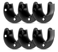 Vestamore Lot de 6 supports de tringle de placard en acier inoxydable en forme de U, 2,5 cm de diamètre, support de tringle de placard pour rideau de fenêtre, douche