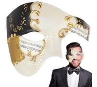 Vestamore Masque de bal masqué, masque demi-visage avec rubans, confortable, inspiré du Phantom de l’Opéra, masque vénitien léger pour costume d’Halloween et soirée déguisée