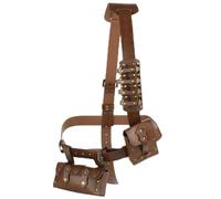 Vestamore Mittelalterlicher PU-Leder-Gürtel mit verstellbarem Schulterholster, Taillengürtel und Aufbewahrungstasche, Vintage-Stil für Kostüm, Cosplay, Festival und Outdoor-Rollenspiel