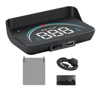 Vestamore OBD Hud, affichage tête haute, compteur de vitesse numérique, affichage de la température et de la vitesse, interface compatible OBD-Ii, film réfléchissant et tapis antidérapant avec