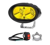 Vestamore Phare avant pour vélo électrique - Lumière jaune à double œil - LED haute puissance - Modes forts et faibles - Avec coque en alliage d'aluminium - Interrupteur de guidon - Outil fixe - Pour