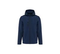 Veste 3 couches à capuche avec manches amovibles Kariban Softshell Bleu 2XL