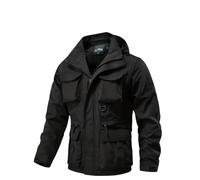 Veste À Capuche À Manches Amovibles Pour Hommes Adaptée Aux Activités De Plein Air Veste Imperméable Décontractée Multi-Poches black XXL