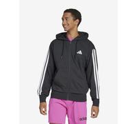 Adidas Veste à capuche Essentials French Terry 3 bandes Noir/Blanc XL Homme