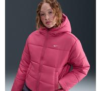 Veste à capuche ample Therma-FIT Nike Classic Puffer pour femme Sweet Beet/Blanc XL (FR 50-52)