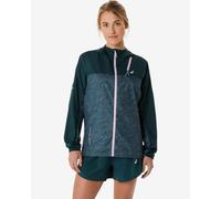 Veste à capuche ASICS Fujitrail Packable Windbreaker vert rose femme - L
