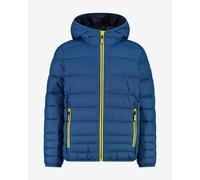 Veste à capuche CMP Padded Feel-Warm Flock bleu nuit jaune garçon - 14