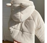 Veste à capuche décontractée à manches longues pour tout-petits avec un design mignon d'oreilles 3D, en tissu polaire moelleux, vêtements d'automne et d'hiver pour filles 6Y,7Y,4Y,5YUnicolorePolyester