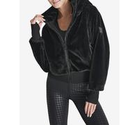 Veste à capuche DKNY Teddy noir pur femme - S