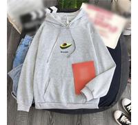 Veste à capuche en polaire imprimée vert avocat pour femme, coupe ample, pull décontracté, pour le printemps, l'automne, l'hiver, les vacances, le quotidien (2XL gris)