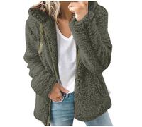 Veste à capuche en polaire pour femme avec doublure Sherpa et fermeture éclair intégrale pour l'hiver