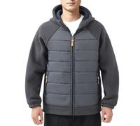 Veste à capuche en polaire pour homme, coupe ample, 3XL-6XL (gris 3XL)