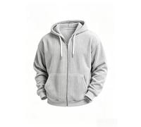 Veste à capuche en velours côtelé pour hommes à capuche zippée complète | Sweat à capuche en velours côtelé vertical souple, fermeture zippée complète, poche kangourou avant, coupe décontractée