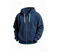 Veste à capuche en velours côtelé pour hommes à capuche zippée complète | Sweat à capuche en velours côtelé vertical souple, fermeture zippée complète, poche kangourou avant, coupe décontractée