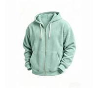 Veste à capuche en velours côtelé pour hommes à capuche zippée complète | Sweat à capuche en velours côtelé vertical souple, fermeture zippée complète, poche kangourou avant, coupe décontractée