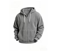 Veste à capuche en velours côtelé pour hommes à capuche zippée complète | Sweat à capuche en velours côtelé vertical souple, fermeture zippée complète, poche kangourou avant, coupe décontractée