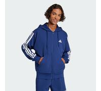 adidas Homme Essential Three Stripes French Terry Fullzip Hoodie, Dark Blue/White, S