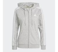 Veste à capuche Essentials French Terry 3-Stripes Full-Zip Medium Grey Heather / White L