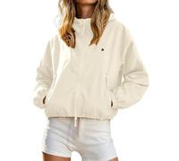 Veste À Capuche Femme Automne Hiver Esprit Moderne Détente Polyvalent Escapade À Capuche Fermeture Zippée Coupe Courte Coupe Ample Construction Légère