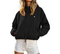 Veste À Capuche Femme Automne Hiver Esprit Moderne Détente Polyvalent Escapade À Capuche Fermeture Zippée Coupe Courte Coupe Ample Construction Légère