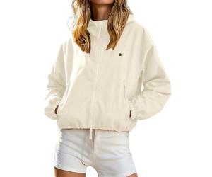 Veste À Capuche Femme Automne Hiver Esprit Moderne Détente Polyvalent Escapade À Capuche Fermeture Zippée Coupe Courte Coupe Ample Construction Légère