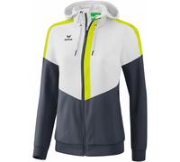 Erima Veste Squad Tracktop à capuche Femme Blanc / Slate Grey / Bio Lime Taille M (FR 38)