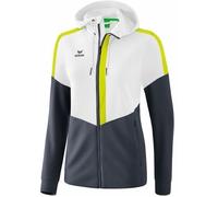 Erima Squad Veste d'entraînement à capuche Femme Blanc/Slate Grey/Bio Lime FR: XS (Taille Fabricant: 34)