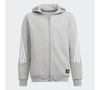 Veste à capuche Future Icons 3-Stripes Full-Zip Medium Grey Heather / White 11-12A