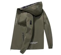 Veste a Capuche Homme mi Saison Coupe Vent Leger Blouson Couleur Unie Bombers d'Extérieur Jacket Minimaliste Aviateur Classique Vestes Fashion Hauts Basique Manteau Décontractée Vetement