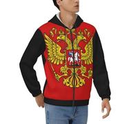 Veste À Capuche Homme Zip Complet Fédération De Russie Emblème National Sweatshirt Décontractée Douce Respirant Peau-Friendly Design Tendance Patriotique Quotidien Polyvalent Pratique Facile Enfiler
