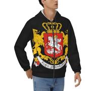 Veste À Capuche Homme Zip Complet Géorgie Emblème National Sweatshirt Décontractée Douce Respirant Peau-Friendly Design Tendance Patriotique Quotidien Polyvalent Pratique Facile Enfiler