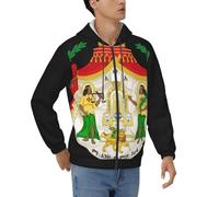 Veste À Capuche Homme Zip Complet Imprimé Badge Empire Éthiopien Emblème National Veste Extérieur Weekend Décontracté Choix Idéal Design Tendance Facile À Enfiler Style Patriotique Haut De Sport