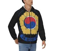 Veste À Capuche Homme Zip Complet Imprimé Badge République De Corée Emblème National Veste Extérieur Weekend Décontracté Choix Idéal Design Tendance Facile À Enfiler Style Patriotique Haut De Sport