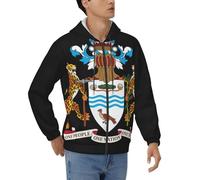 Veste À Capuche Homme Zip Complet République Coopérative du Guyana Emblème National Sweatshirt Décontractée Douce Respirant Peau-Friendly Design Tendance Patriotique Quotidien Polyvalent Pratique