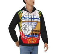 Veste À Capuche Homme Zip Complet République Populaire Démocratique De Corée Emblème National Sweatshirt Décontractée Douce Respirant Peau-Friendly Design Tendance Patriotique Quotidien Polyvalent