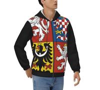 Veste À Capuche Homme Zip Complet République Tchèque Emblème National Sweatshirt Décontractée Douce Respirant Peau-Friendly Design Tendance Patriotique Quotidien Polyvalent Pratique Facile Enfiler