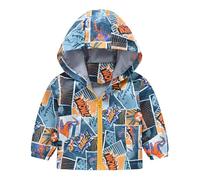 Veste à capuche légère et légère pour fille printemps et hiver - Vent - Pour femme - Ventre nu, bleu ciel, 5-6 ans