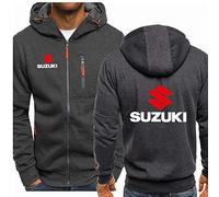 Veste à Capuche Mince pour Homme - SUZUKI Imprimer Pulls Molletonnés à Manches Longues Pulls Printemps Été Manteaux à Fermeture Éclair Complète Sports Hauts à Capuche(Color:A3,Size:XL)