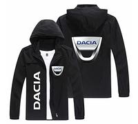 Veste à Capuche Mince pour Hommes - DACIA Pulls Molletonnés à Col Montant Manteaux à Fermeture Éclair complète Printemps à Capuche Vêtements d'Extérieur Décontractés(Color:A3,Size:XL)