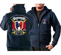 Veste à capuche Navy/bleu marine) Sapeurs pompiers - Courage et Devouement, Multicolore M bleu marine