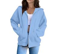 Veste à capuche pour femme avec fermeture éclair, sweat à capuche pour femme, veste de survêtement 2025 entièrement zippée, veste de mi-saison, couleur unie, sweat universitaire, veste de sport en
