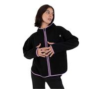 Veste à capuche pour femme - Strike out - Poils longs - Noir - L