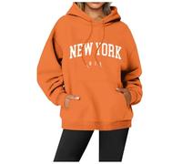 Veste à capuche pour femme, sweat à capuche en coton long, avec capuche, col rond, pull d'entraînement streetwear slim fit loisirs sport t-shirt à manches longues décontracté, 47, S