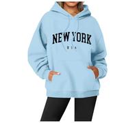 Veste à capuche pour femme, sweat à capuche en coton long, avec capuche, col rond, pull d'entraînement streetwear slim fit loisirs sport t-shirt à manches longues décontracté, 50., XL