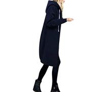 Veste à capuche pour femmes UK - Cardigan long léger à fermeture éclair intégrale - Veste d'extérieur - Cardigan ample - Manteau chaud d'hiver - Hauts grande taille - Chemise pull décontracté avec