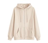 Veste à capuche pour homme avec fermeture éclair intégrale, beige, XL