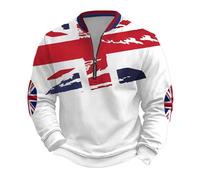 Veste à capuche pour homme avec grand drapeau Union Jack - Sweat à capuche zippé blanc avec motif de Grande-Bretagne | Veste de supporter sportive de style britannique, Style_i01 Blanc, XXL